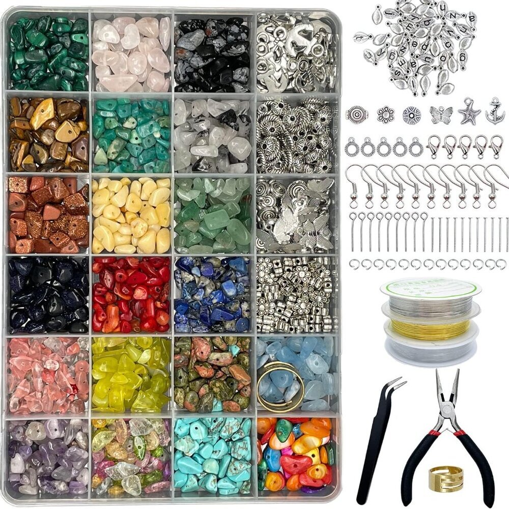 Jewelry Making Supplies Kit - 1587 PCS Beads, Crystal Beads, Jewelry Pliers, Bea